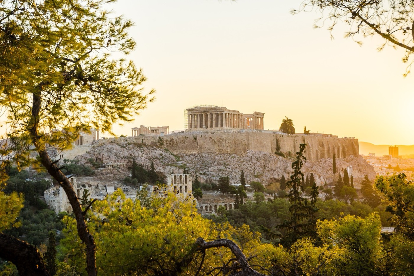 The Acropolis of Athens at golden hour