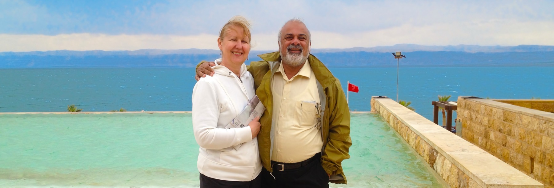 Gideon and Irene Levytam at the Dead Sea